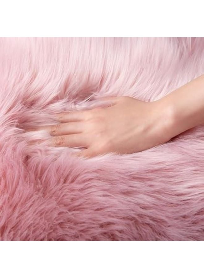 هارموني هوم سجادة ناعمة للغاية من الفرو الصناعي - سجادة أنيقة لغرفة المعيشة والمكتب - لون وردي فاتح - حجم (60×180 سم) - Image 4