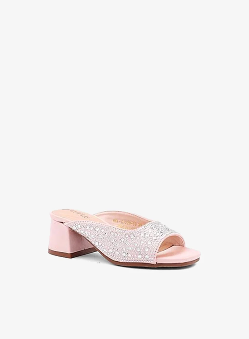 Cuple Girls Block Heel Mule Heels