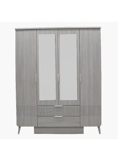 Home Box Elmwood 4-Door Wardrobe with 2 Drawers and Mirror 55 x 201 x 160 cm  - Image 3