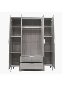 Home Box Elmwood 4-Door Wardrobe with 2 Drawers and Mirror 55 x 201 x 160 cm  - Image 2