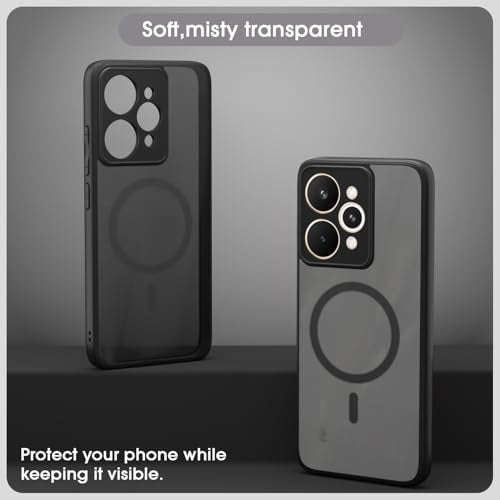Pikkme Back Cover for Realme 15 Pro 5G Compatible with Mag-Safe Smoke Back | Shockproof Design | Hard Transparent Back Case (Black Smoke Mag-Safe) - Image 3