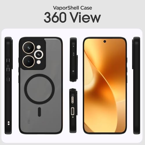 Pikkme Back Cover for Realme 15 Pro 5G Compatible with Mag-Safe Smoke Back | Shockproof Design | Hard Transparent Back Case (Black Smoke Mag-Safe) - Image 2