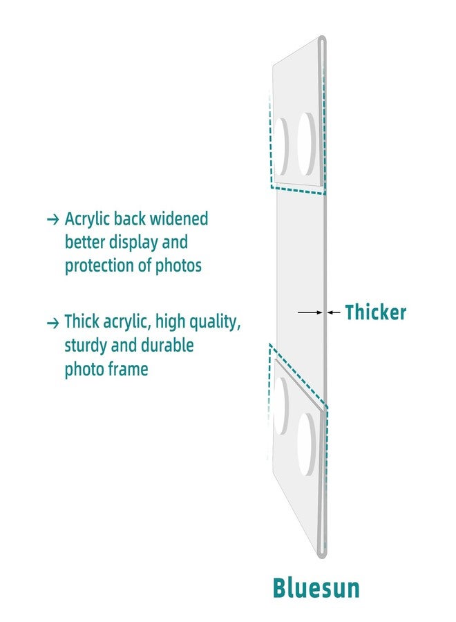 Bluesun 8x10 Picture Frame Stick Wall set of 2 pack Acrylic Photo Frames - Hanging Picture Frames Vertical, Clear Picture Frame Various Decorative Styles - Image 3