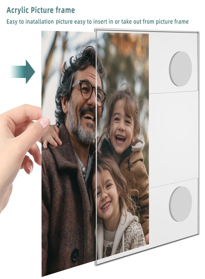 Bluesun 8x10 Picture Frame Stick Wall set of 2 pack Acrylic Photo Frames - Hanging Picture Frames Vertical, Clear Picture Frame Various Decorative Styles - Image 4