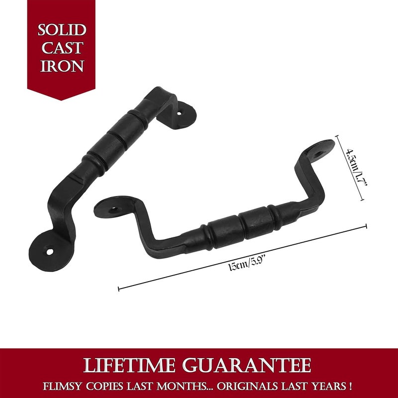 SaKeGa Barrel Hand Forged Length: 6 1/2 Inch Iron Pull Pair - Image 2
