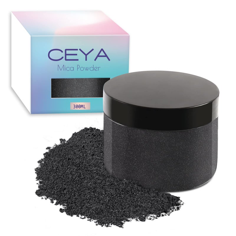 ceya Ceya Mica Powder 53oz 150g Black Pearlescent Effect Colorant Pigment Powder for Epoxy Resin Tumblers Slime Bath Bomb Soap Dye Slime Candle Making Resin Crafting Paint Jewelry Nail Polish