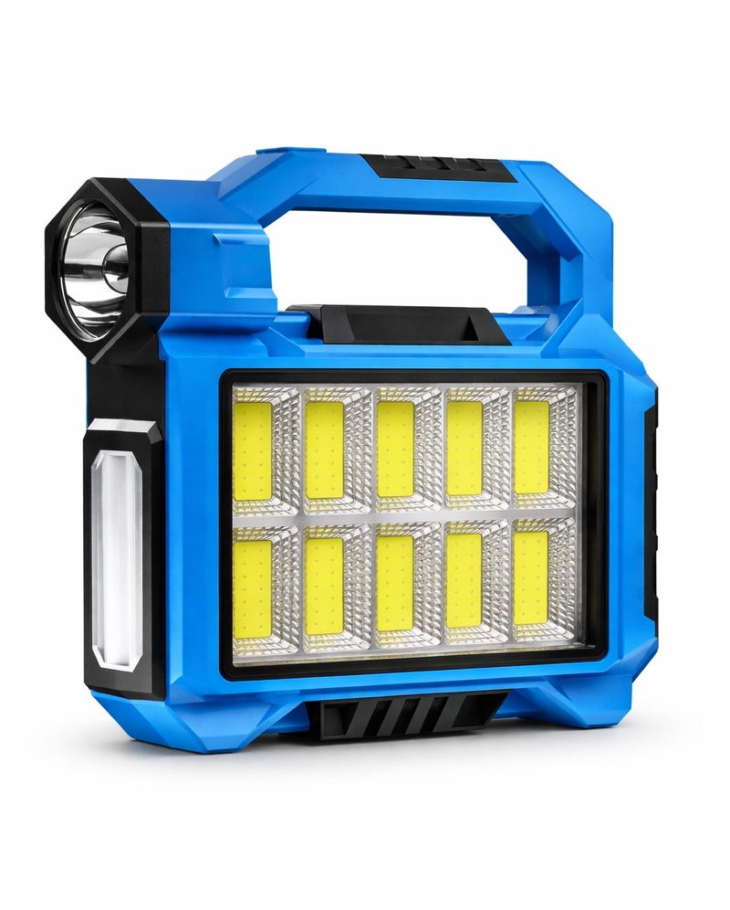 Rechargeable LED Work Light with Solar Panel, Portable Camping Flood Light, High Power COB LED Lantern with Flashlight, USB & Type-C Charging, Power Bank Function, Waterproof Emergency Light for Outdoor, Car Repair, Power Cut. F-915 - Image 1