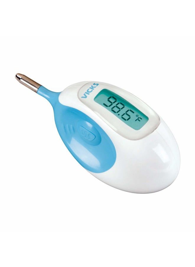 Vicks ترمومتر شرجي للأطفال ترمومتر للأطفال لقياس درجة الحرارة الشرجية، طرف قصير ومرن مع أوقات قراءة سريعة وشاشة رقمية كبيرة - Image 1