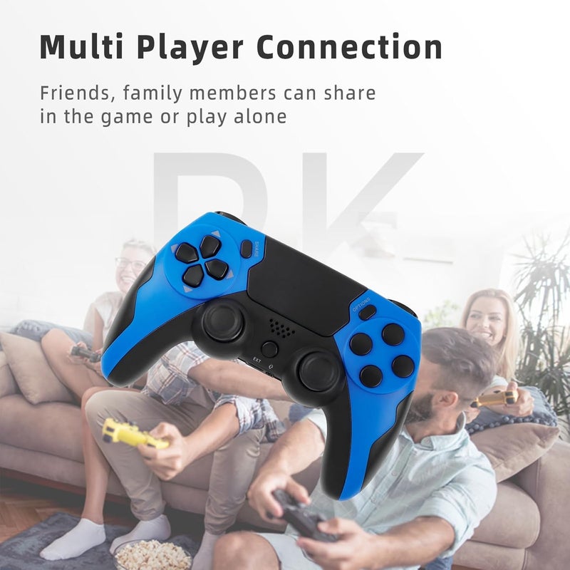 LYAROMIS وحدة تحكم لاسلكية لـ PS4/Slim/Pro، وحدة تحكم PS4 بلوتوث مع كابل شحن، لوحة لمس متعددة، محرك اهتزاز مزدوج، تحكم حركي بـ6 محاور، تصميم مريح - Image 4