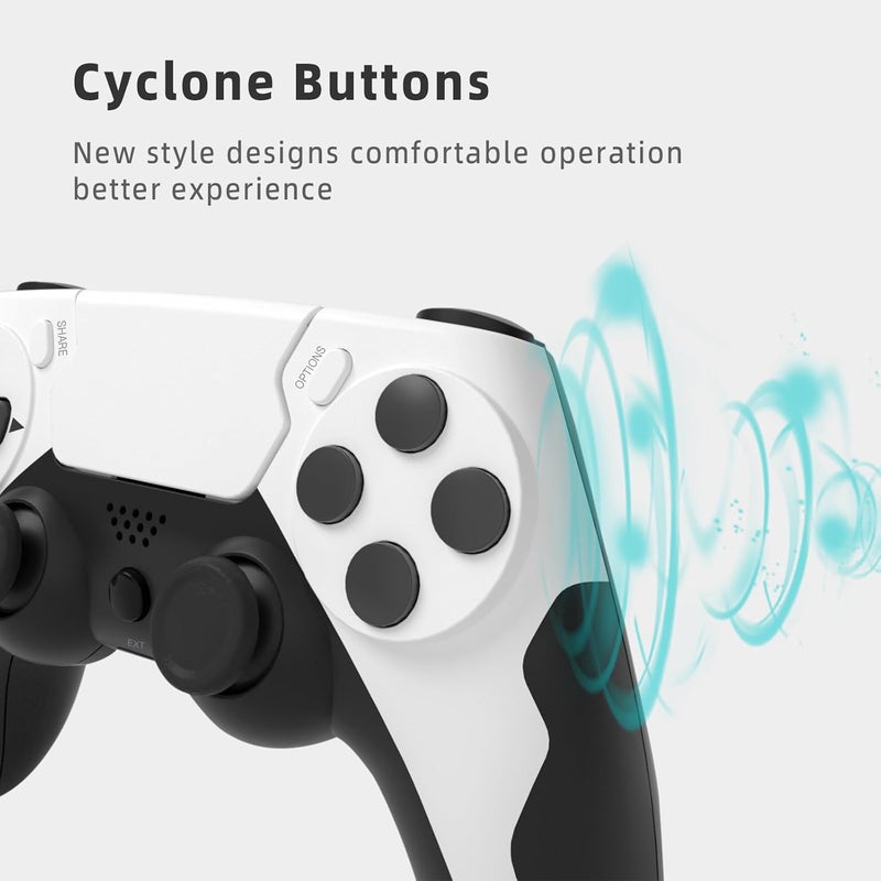 LYAROMIS وحدة تحكم لاسلكية لـ PS4/Slim/Pro، وحدة تحكم PS4 بلوتوث مع كابل شحن، لوحة لمس متعددة، محرك اهتزاز مزدوج، تحكم حركي بـ6 محاور، تصميم مريح - Image 3