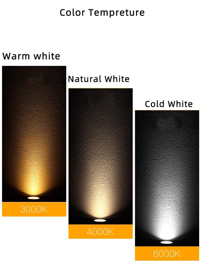 2 pack 12 Watts White Body Cylindrical Surface Mounted Spot Light Down Light 3000K Warm White,4000K Natural White,6000K Cold White  - Image 5