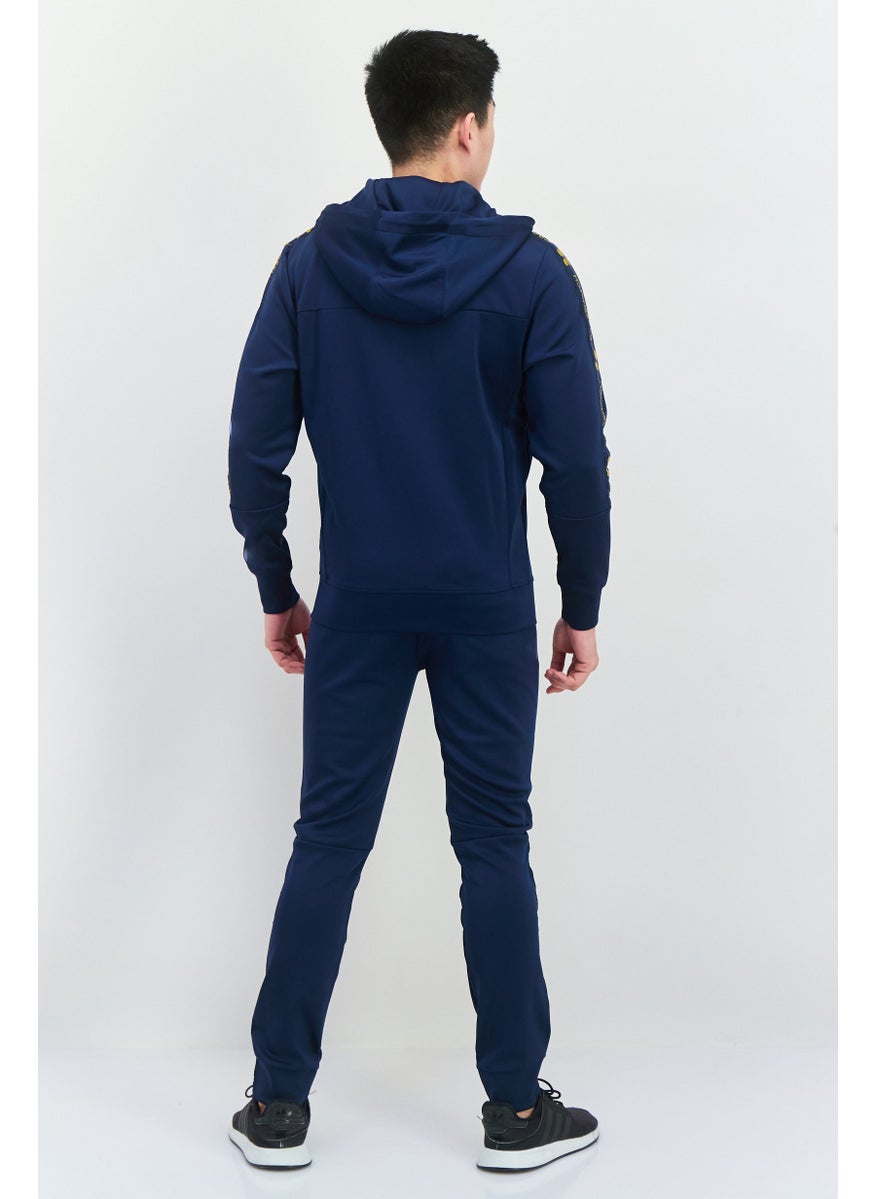 CROSSHATCH Men Sportswear Fit Long Sleeve Training Tracksuits, Navy  - Image 4