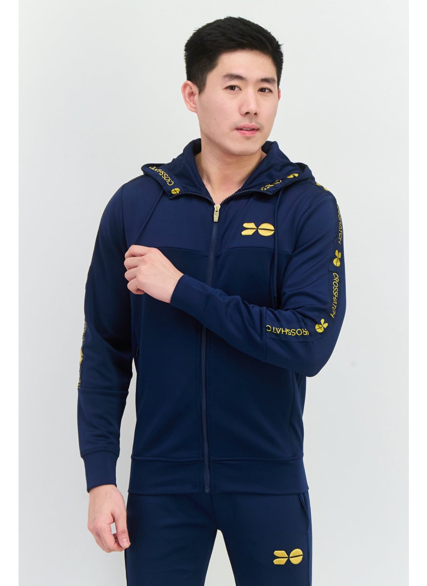 CROSSHATCH Men Sportswear Fit Long Sleeve Training Tracksuits, Navy  - Image 2