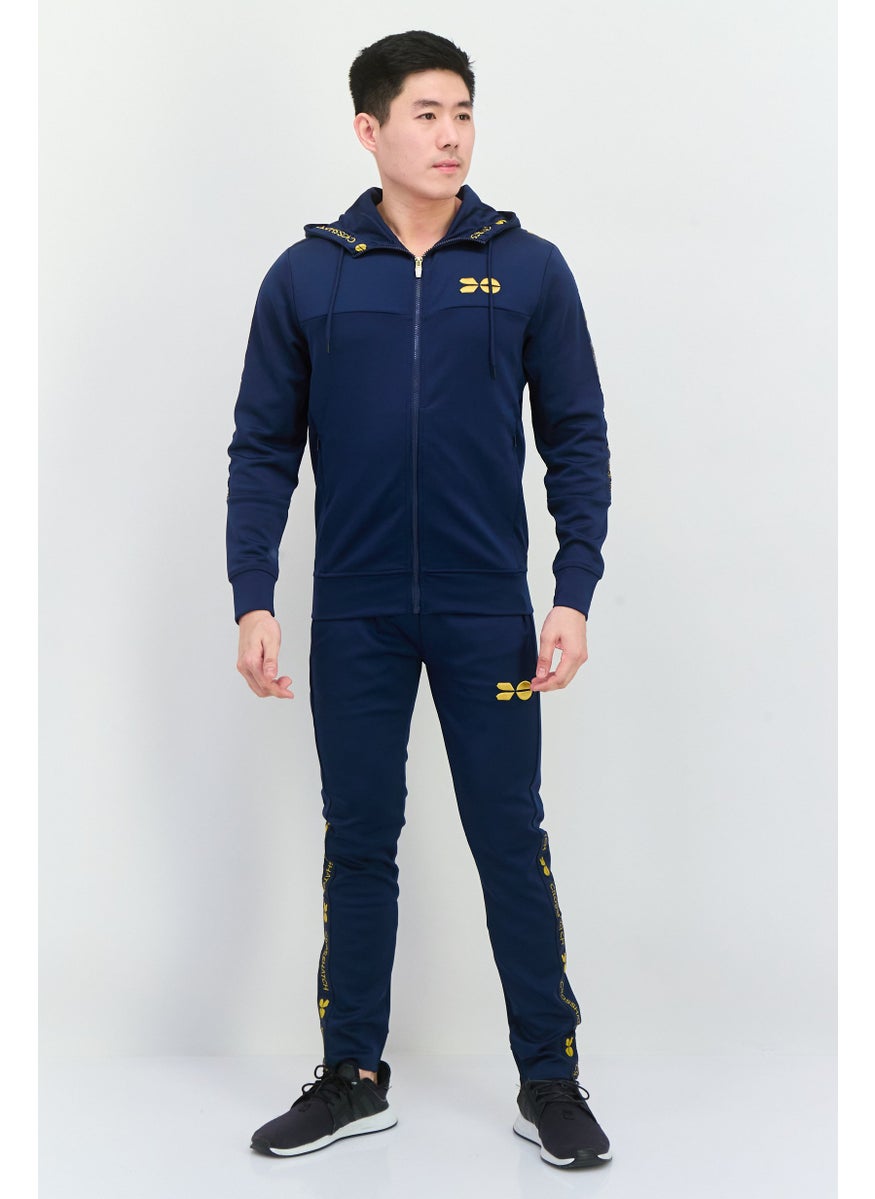 CROSSHATCH Men Sportswear Fit Long Sleeve Training Tracksuits, Navy  - Image 1