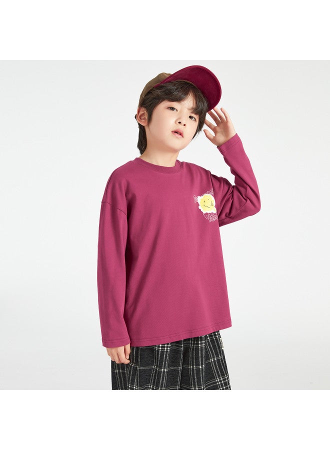 BOY S Long Sleeve 2025 Children's Bear Doodle Cotton Top, Loose Comfortable T-shirt For Autumn And Spring - Image 5