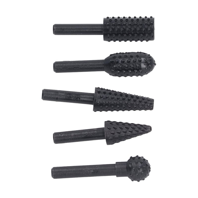 5Pcs Burr Set 1/4 Inch Shank Die Grinder Bits for Wood Grinding Engraving Porting - Image 3