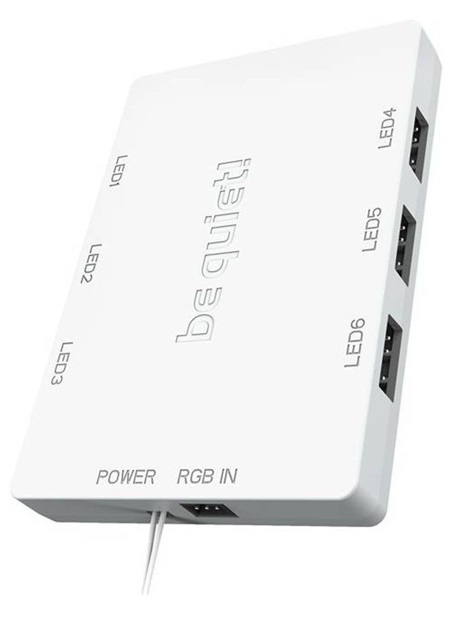 be quiet! Light Wings 140mm PWM High-Speed Case Fan 3-Pack, Dual-Sided ARGB Lighting (20 LEDs), 2500 RPM, 31 dB(A), 2.3 mmH₂O, 89.2 CFM, ARGB Hub Included, 3-Pin 5V ARGB + 4-Pin PWM, PC Cooling Fan Set, White | BL103 - Image 5