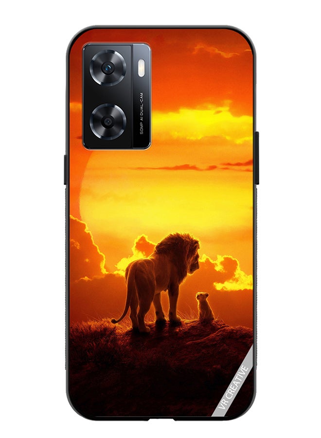 VR CREATIVE Protective Case Cover For Oppo A57/A77s Lion King Design Multicolour - Image 1