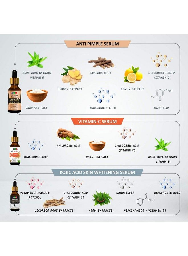 SebonCare Vitamin C Serum For Face Whitening Vitamin C Serum And Anti Pimple Serum Combo For Wrinkle Control Acne Control Face Whitening - Image 4