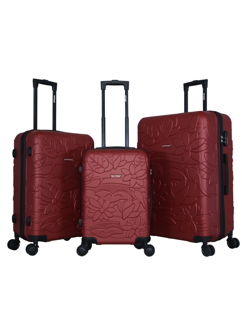 فيبتور طقم حقائب سفر 3 قطع ABS بعجلات مع نظام رقم قابل للقفل - Image 1