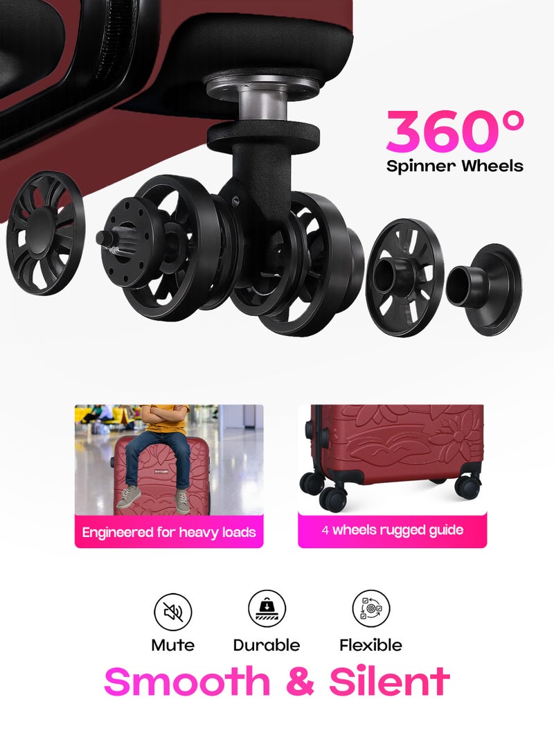 فيبتور طقم حقائب سفر 3 قطع ABS بعجلات مع نظام رقم قابل للقفل - Image 2