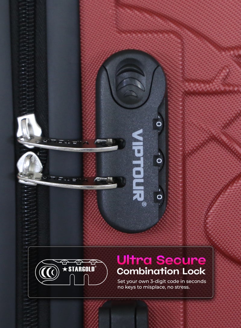 فيبتور طقم حقائب سفر 3 قطع ABS بعجلات مع نظام رقم قابل للقفل - Image 3