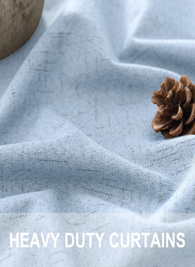 Pitalk ستائر بيتالك زرقاء فاتحة من الكتان المعتم، مناسبة لغرفة النوم، عرض 52 × طول 84 - Image 3