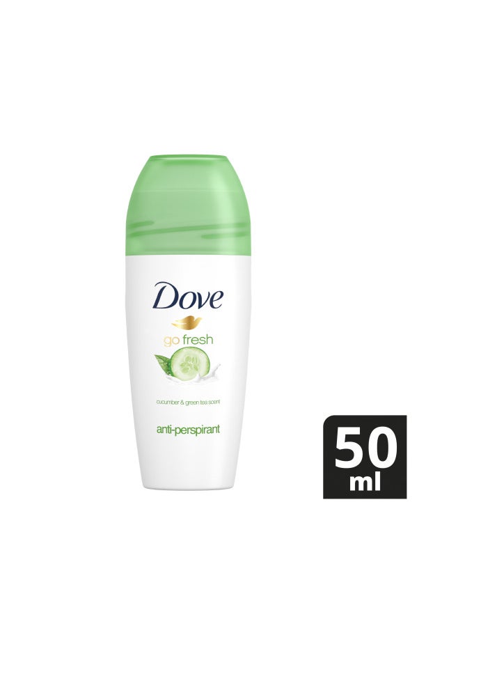 Dove - Pack Of 3 Dove Go Fresh Antiperspirant Roll On Deodorant Cucumber And Green Tea 50ml - Image 1