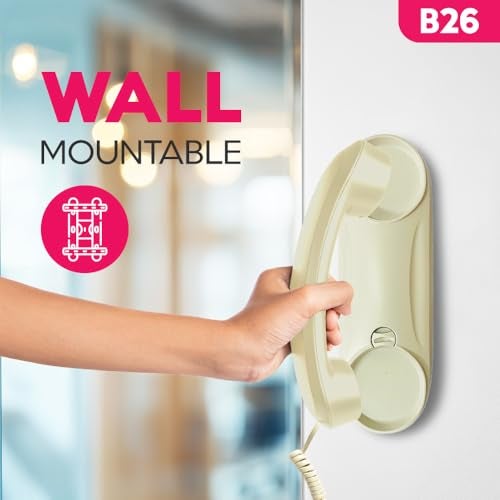Beetel B26 Slim Cordless Landline Phone,Ringer Volume Control,LED Ring Indication,Wall/Desk Mountable,Classic Design,Clear Call Quality,Mute/Pause/Flash/Redial Function (Made in India)(Warm Grey)(B26) - Image 3