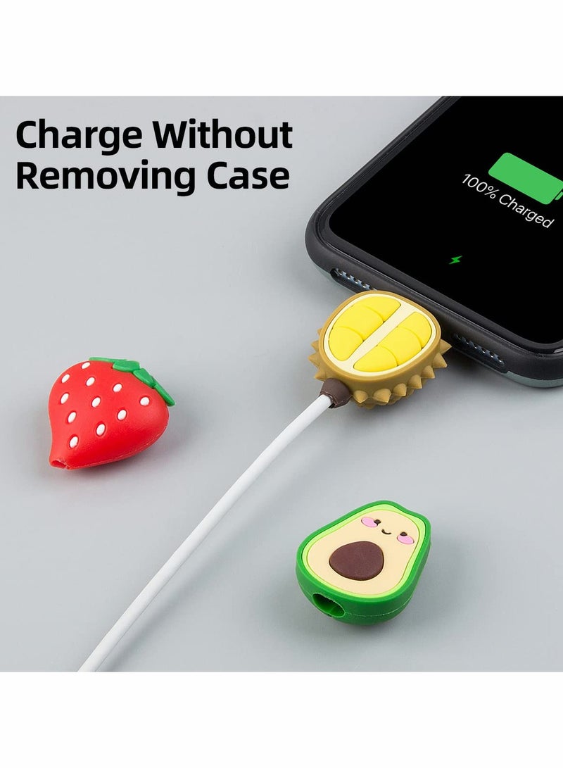 SYOSI Cute Cable Protector Fruit Animal Charging Cable Buddies Cable Protect Sets Compatible for iPhone iPad Charger Cable Only - Image 2
