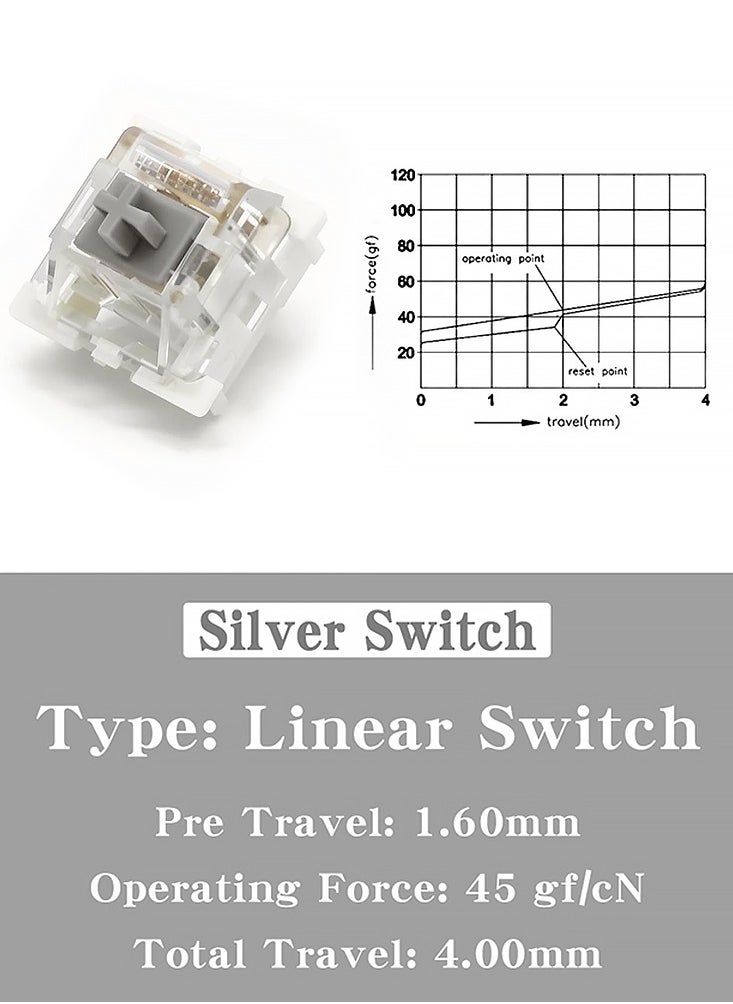 Beauenty - 3Pin Linear Keyboard Switches 110Pcs Outemu Switch Mechanical Keyboards Silver Gaming Switch for Keyboard - Image 1