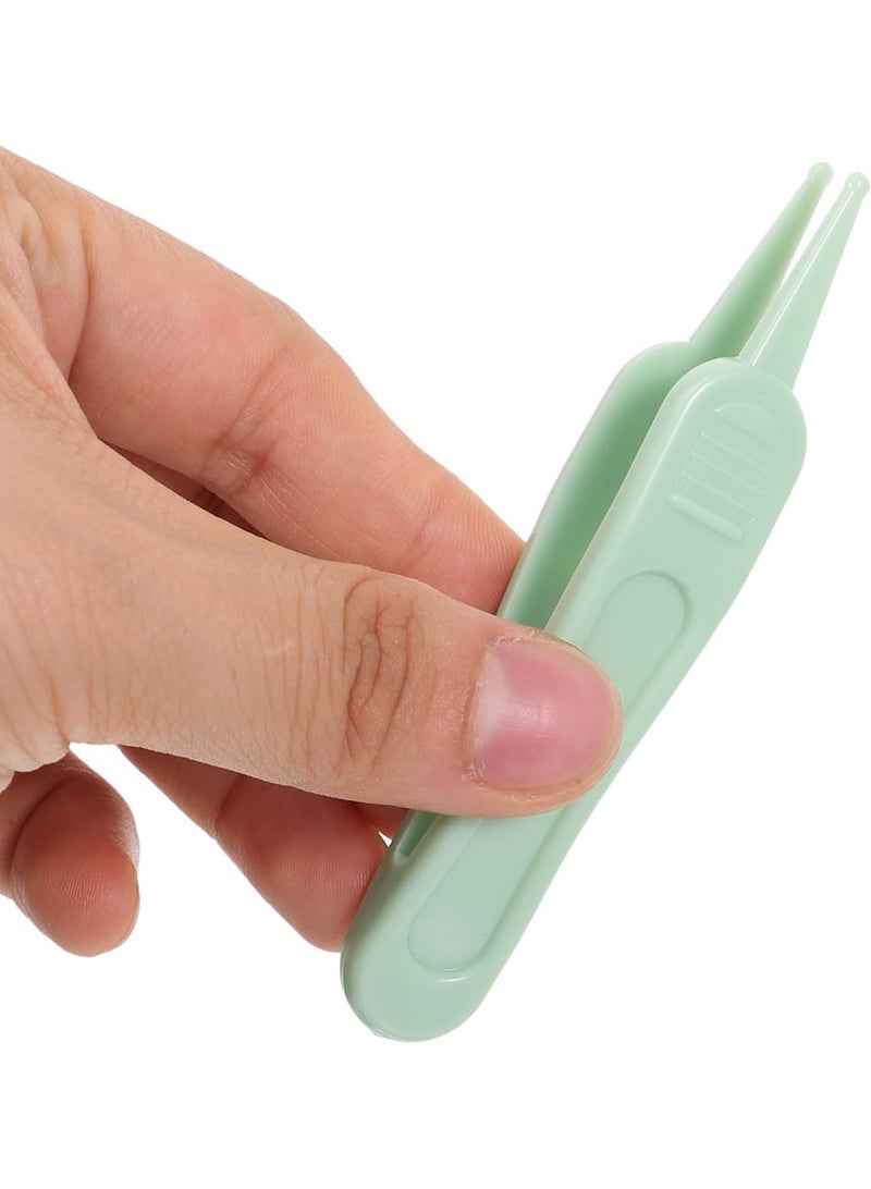 SUNSAR 10 Pcs Nose Cleaning Tweezers, Practical Plastic Silver Nose Clean Clip - Image 4