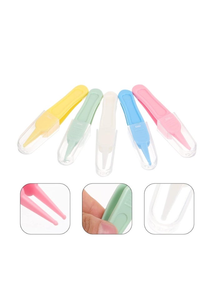 SUNSAR 10 Pcs Nose Cleaning Tweezers, Practical Plastic Silver Nose Clean Clip - Image 5