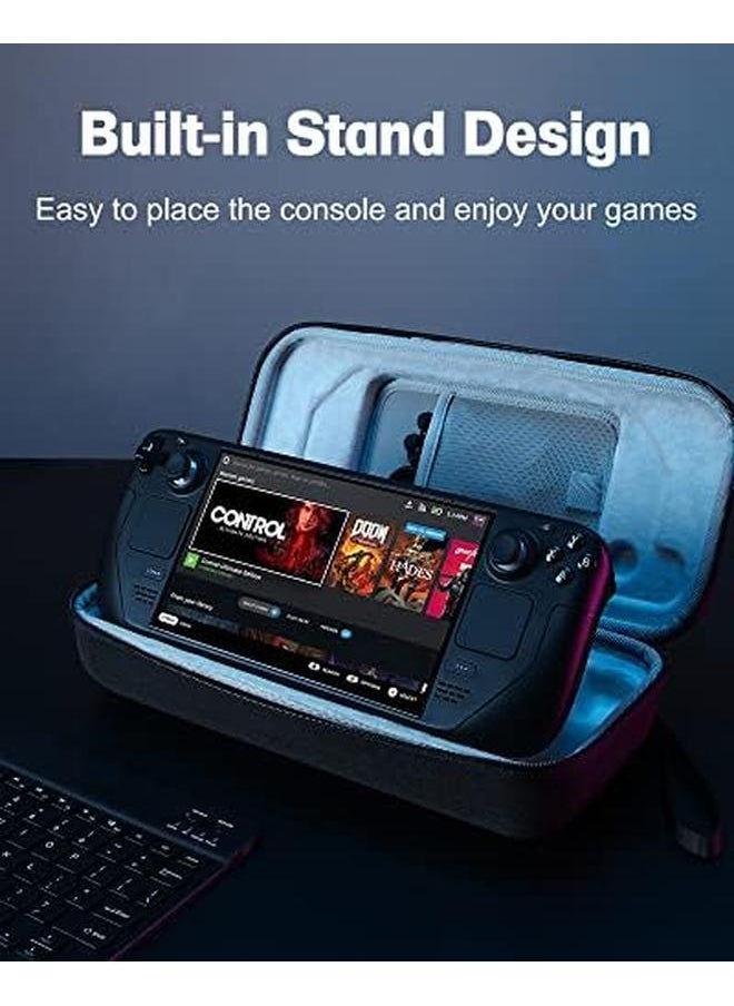 Procases - Carrying Case For Steam Deck And Rog Ally Hard Travel Protective Case Large Storage Shell For Steam Deck Console Sd Card Ac Charger And Other Accessories With Stand And Handle Black - Image 1