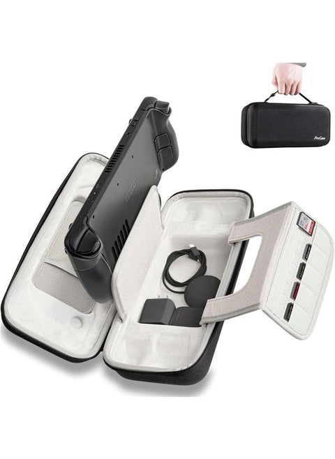 Carrying Case For Steam Deck And Rog Ally Hard Travel Protective Case Large Storage Shell For Steam Deck Console Sd Card Ac Charger And Other Accessories With Stand And Handle Black