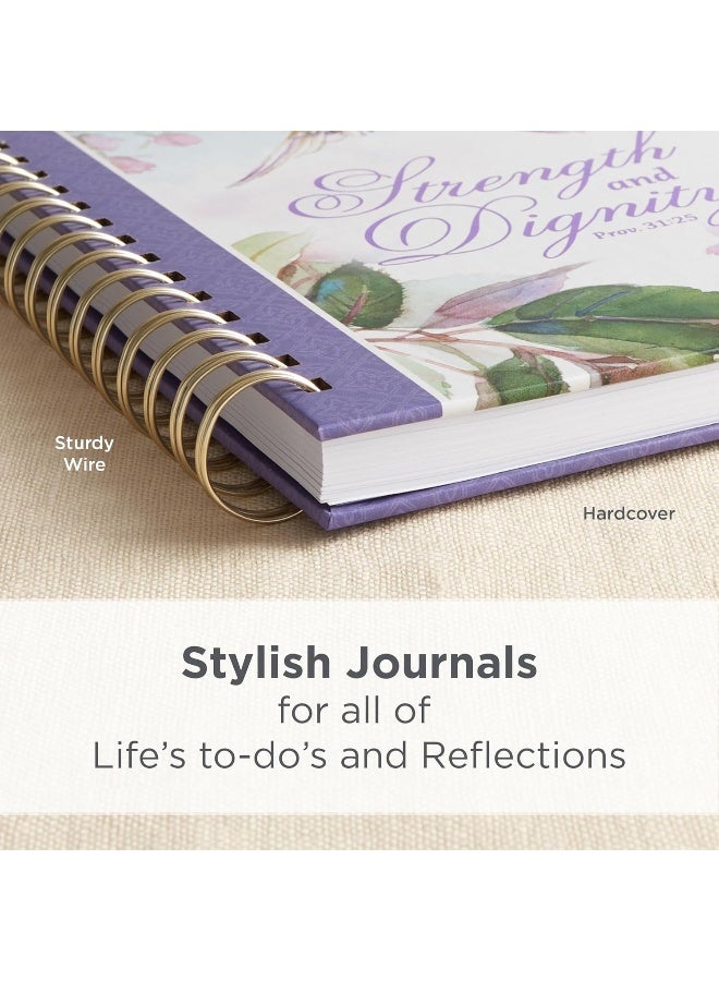 Christian Art Gifts Purple Journal W/Scripture Strength and Dignity Large Bible Verse Notebook, 192 Ruled Pages, Proverbs 31:25 Bible Verse  - Image 5