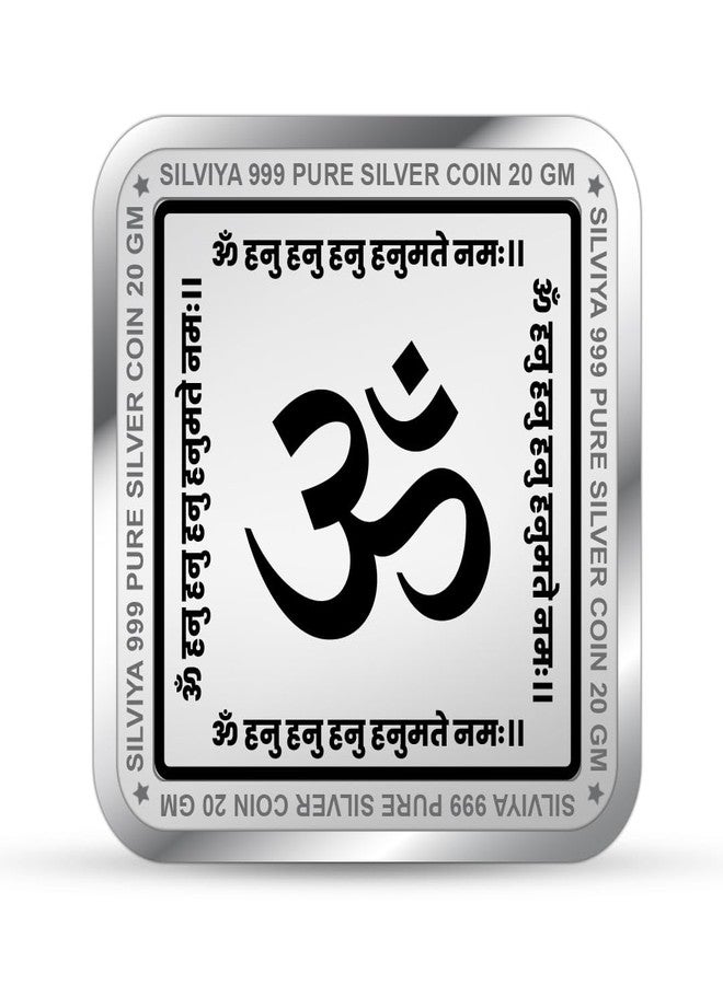 Silviya BIS Hallmarked Hanuman Ji 999 Pure Silver Coin (20g) Square Shape - Symbol of Strength & Devotion - Puja & Protection - With Certificate of Authenticity - Image 3