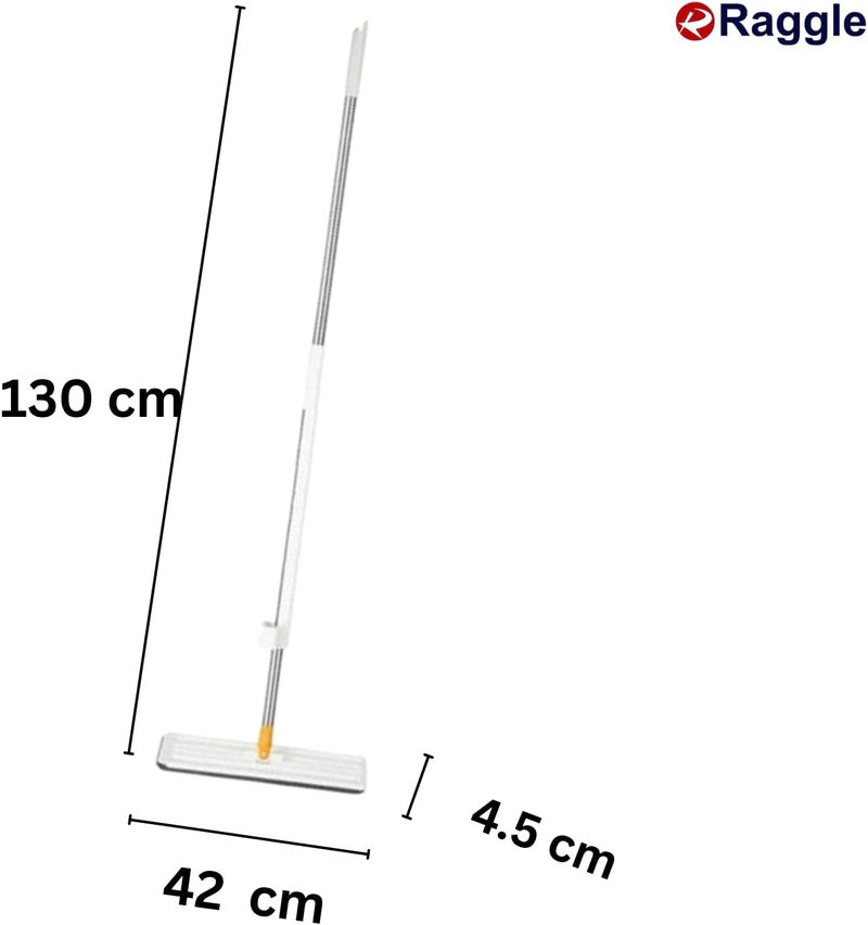 Raggle Flat Microfiber Magic Mop for Floor Cleaning,Home Hands Free Squeeze Mop 360° for Floor, Slider Squeeze Mop, Stainless-Steel Handle, Bucket Less Mop and Microfiber Refill (Squeeze Mop) - Image 2