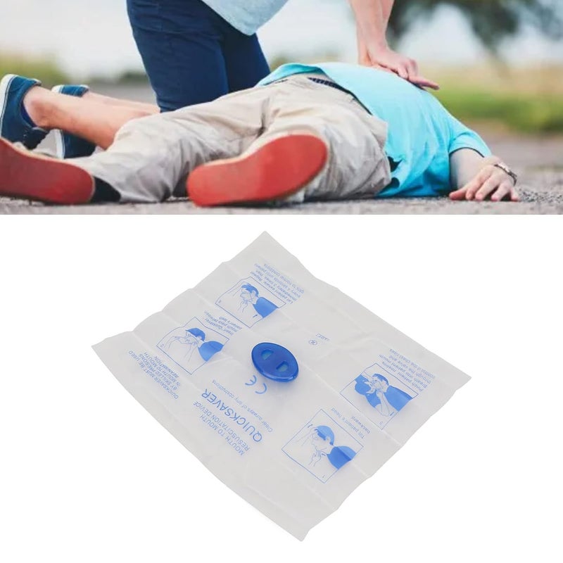 كلاراكو واقي وجه للإنعاش القلبي الرئوي في حالات الطوارئ، 10 قطع واقي وجه للإنعاش القلبي الرئوي للاستخدام مرة واحدة مع صمام أحادي الاتجاه وحاجز تنفس - Image 4