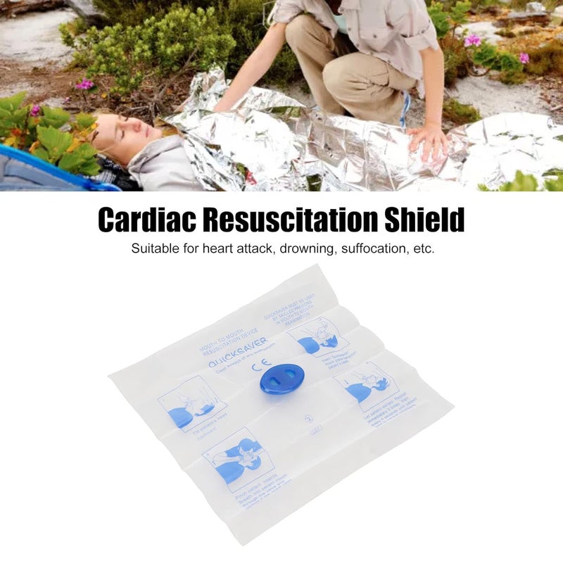 كلاراكو واقي وجه للإنعاش القلبي الرئوي في حالات الطوارئ، 10 قطع واقي وجه للإنعاش القلبي الرئوي للاستخدام مرة واحدة مع صمام أحادي الاتجاه وحاجز تنفس - Image 3