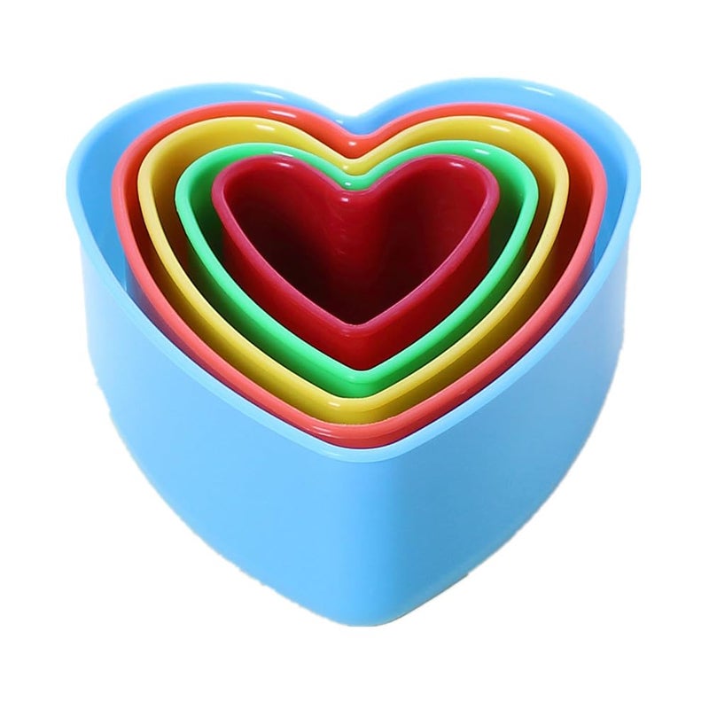 Aacehlh Cookie Cutter Set for Baking, 5PCS Sandwich Fondant Cake Fruit Vegetable Shapes Cutter Set (Heart) - Image 1