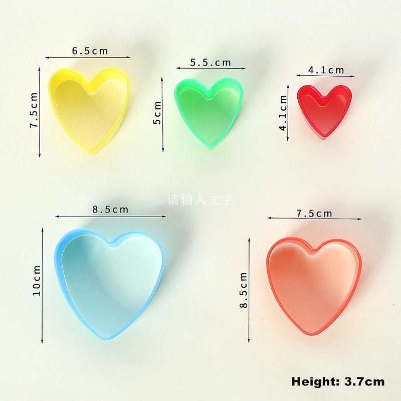 Aacehlh Cookie Cutter Set for Baking, 5PCS Sandwich Fondant Cake Fruit Vegetable Shapes Cutter Set (Heart) - Image 3