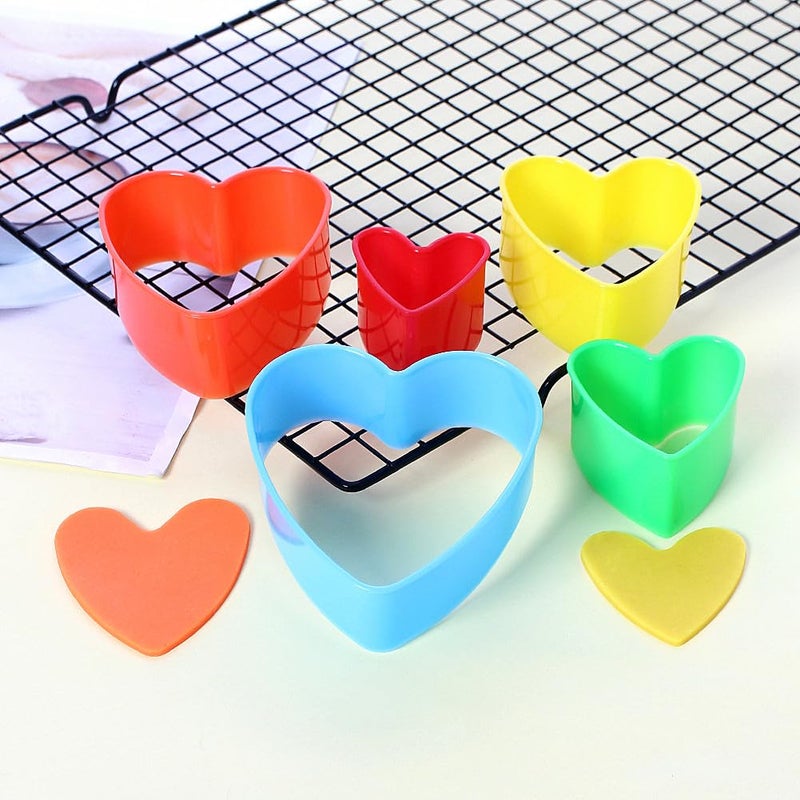 Aacehlh Cookie Cutter Set for Baking, 5PCS Sandwich Fondant Cake Fruit Vegetable Shapes Cutter Set (Heart) - Image 2
