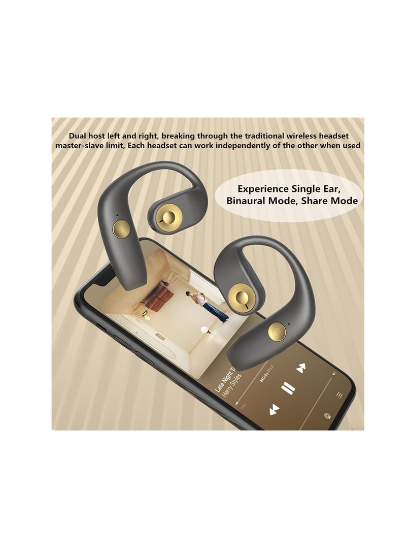 SYOSI Bone Conduction Headphones Bluetooth 5.2 Wireless Headphones Open Ear Headphones with Microphone Noise Cancelling Sweatproof for Sport Cycling Driving - Image 4