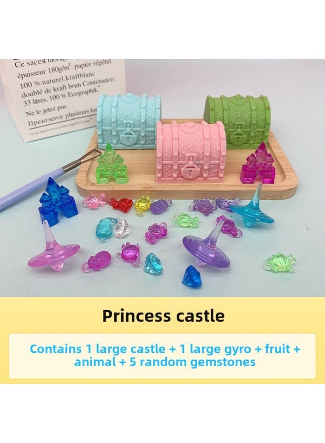 ألعاب الأطفال لحفر الكنوز الأثرية، صابون الحيوانات، صابون الكشط، صندوق أعمى، حفر الأحجار الكريمة وموسيقى الحفر بالجملة-اللون: 【قلعة الأميرة】 1 قلعة كبيرة ذات دلالة، 1 قمة كبيرة، 1 فاكهة + 5 حيوانات عشوائية + أحجار كريمة - Image 1