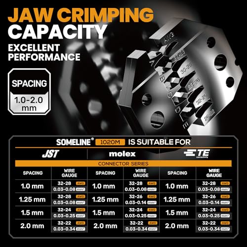 SOMELINE Crimp Tool Connector Kit, JST-SH 1.0mm/PH 2.0mm Connector Set, 21 Types of Connectors, 32-22 AWG Ratcheting Crimper for JST Molex TE 1.0mm/1.25mm/1.5mm/2.0mm - Image 5
