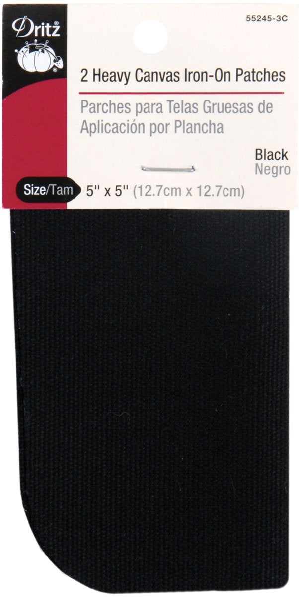 Dritz Dritz Heavy Canvas IronOn Patches 5 x 5Inch 2 Count Black