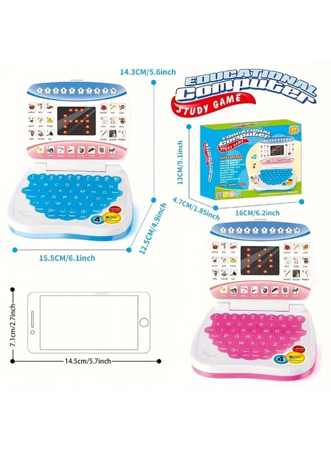 Yatide Mini Portable Kids Educational Laptop Blue Learning Games Music Player E Book Library Electronic Learning Device For Boys Girls Ages 3 Plus - Image 3