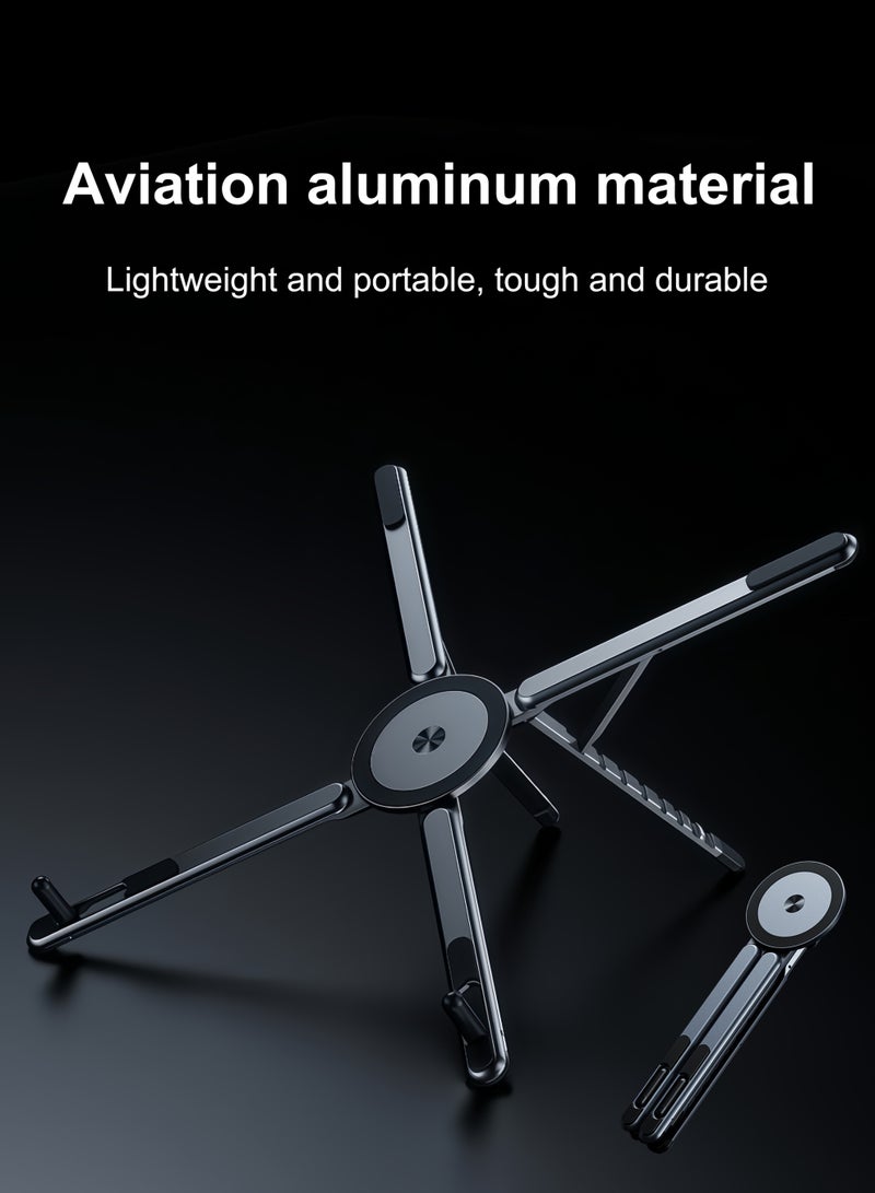 Laptop and Tablet stand, aluminum alloy, damping shaft for greater durability, adjustable angle, portable, Compatible with laptops, tablets and mobile phones, Grey - Image 2