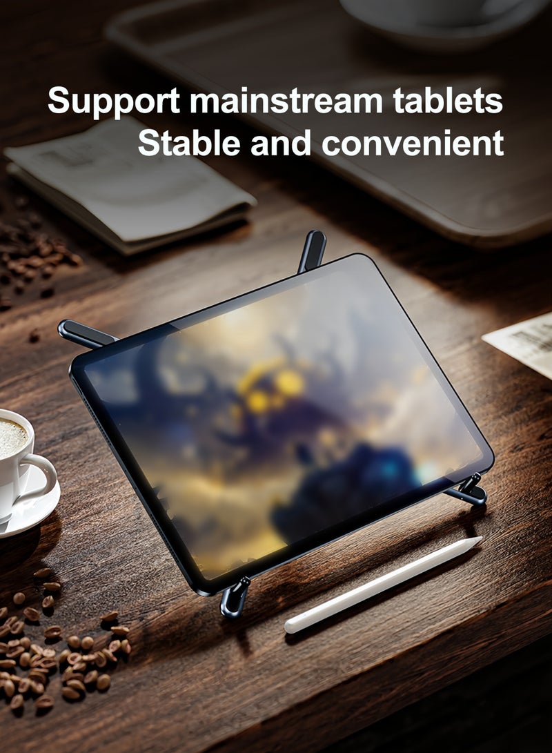 Laptop and Tablet stand, aluminum alloy, damping shaft for greater durability, adjustable angle, portable, Compatible with laptops, tablets and mobile phones, Grey - Image 5